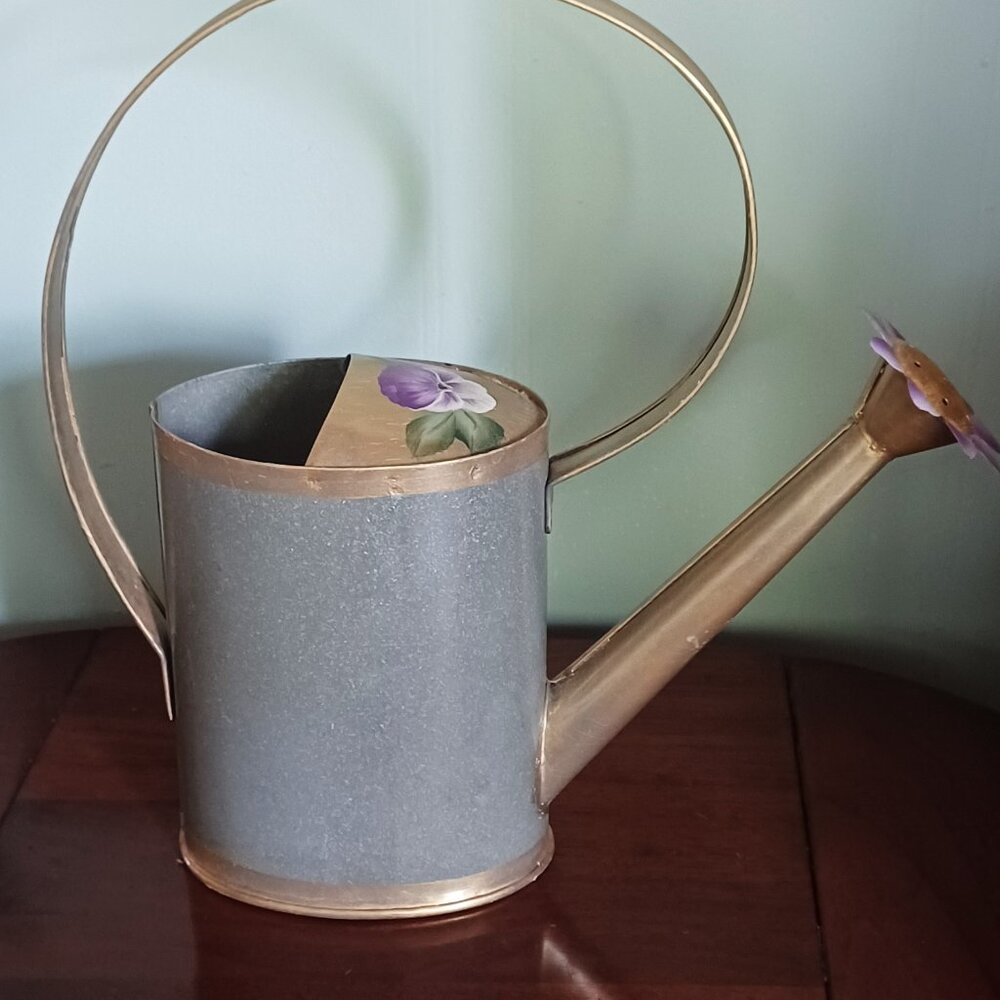 Hand Painted & Signed Long Spout Watering Can - Picture 3 of 7